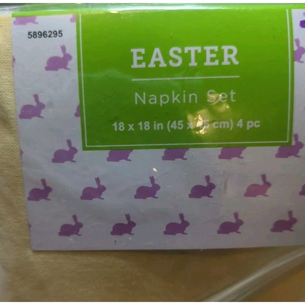 NEW (2 Packs) 4 Cloth Napkins Set Yellow 18 X 18 Spring Easter Table Linen